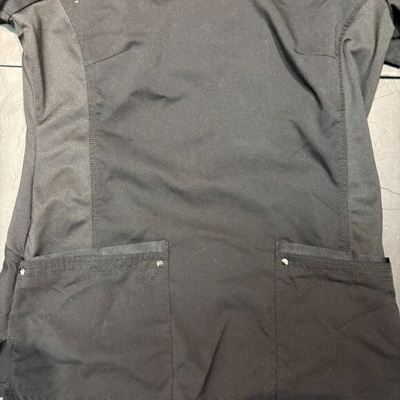 Healing Hands Purple Label Yoga Scrub Top Black S | Stretch Moisture-Wicking - Picture 3 of 6